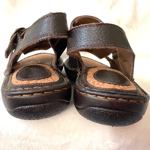 BJORNDAL BROWN LEATHER Women’s PLATFORM SANDALS SIZE 9M - Picture 10 of 14